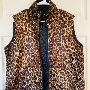 Leopard/ Black reversible Vest (L)